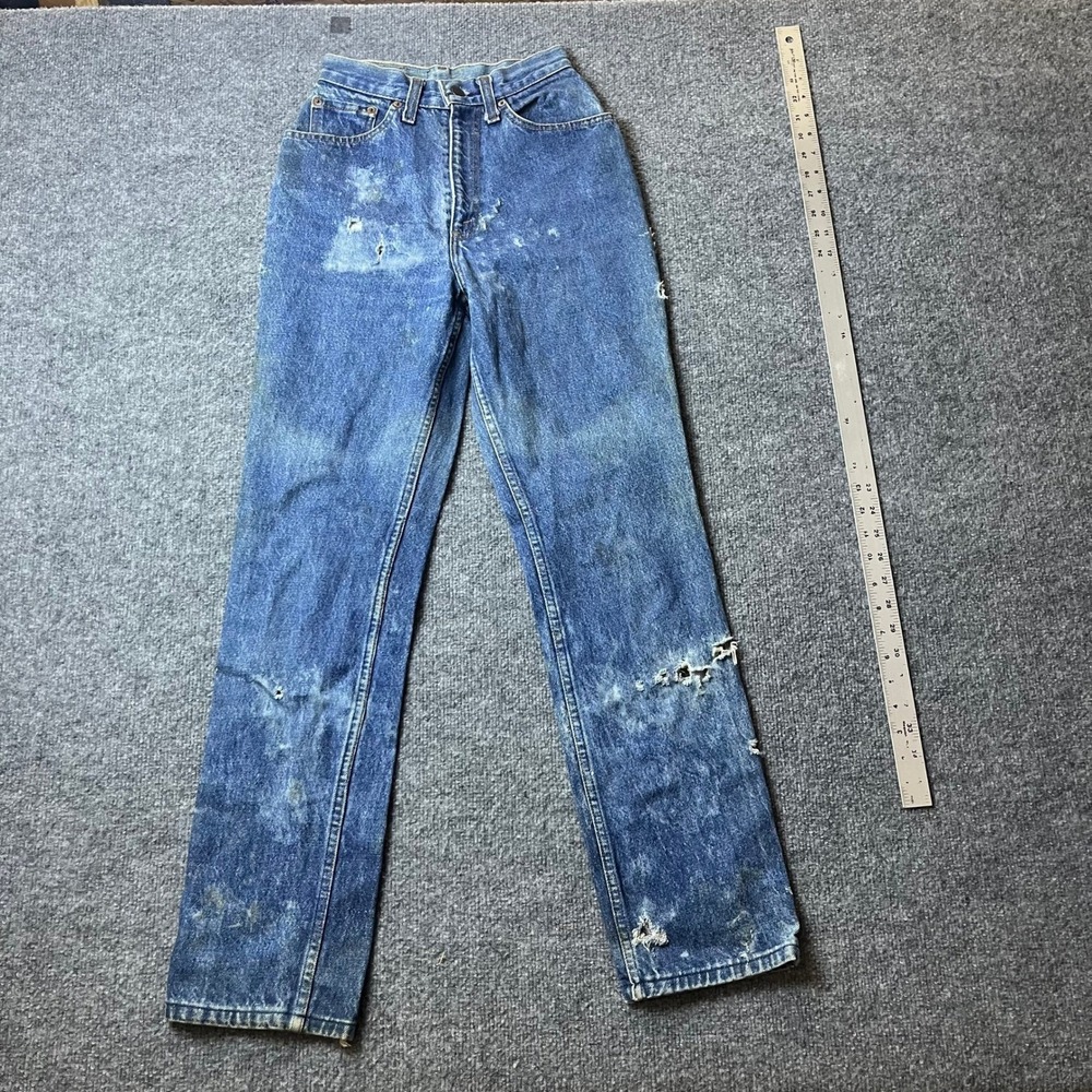 Levi's Jeans Womens Size 22 Blue Distressed Straight Leg Denim USA Made 514 Fair